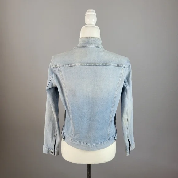 FRAME // le tie neck button front slim fit soft stretch denim jacket littleton - Picture 12 of 16